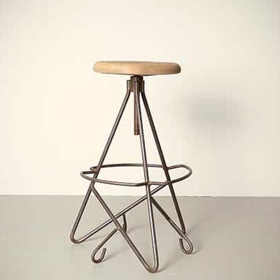 raw steel, industrial design, bar stool industrial