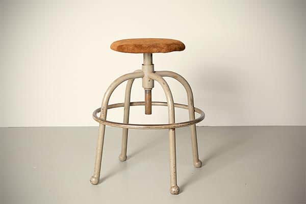 high industrial stool suede top