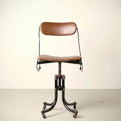Tan Sad Ahrend Cirkel typist chair antique desk office 1920s England doe meer do more