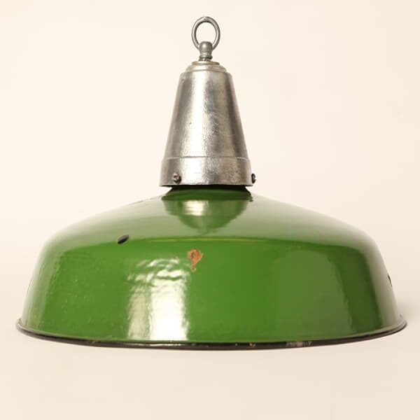 промышленный светильник зеленый алюминий сверху
