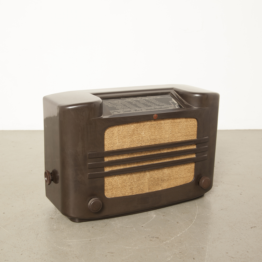 필립스 461A 체코 슬로바키아 튜브 라디오 베이클라이트 하우징 테이블 모델 원래 상태 버튼 후면 패널 전면 천 엠블럼 As-Is 장식 조각 빈티지 레트로 1930 년대 XNUMX 년대