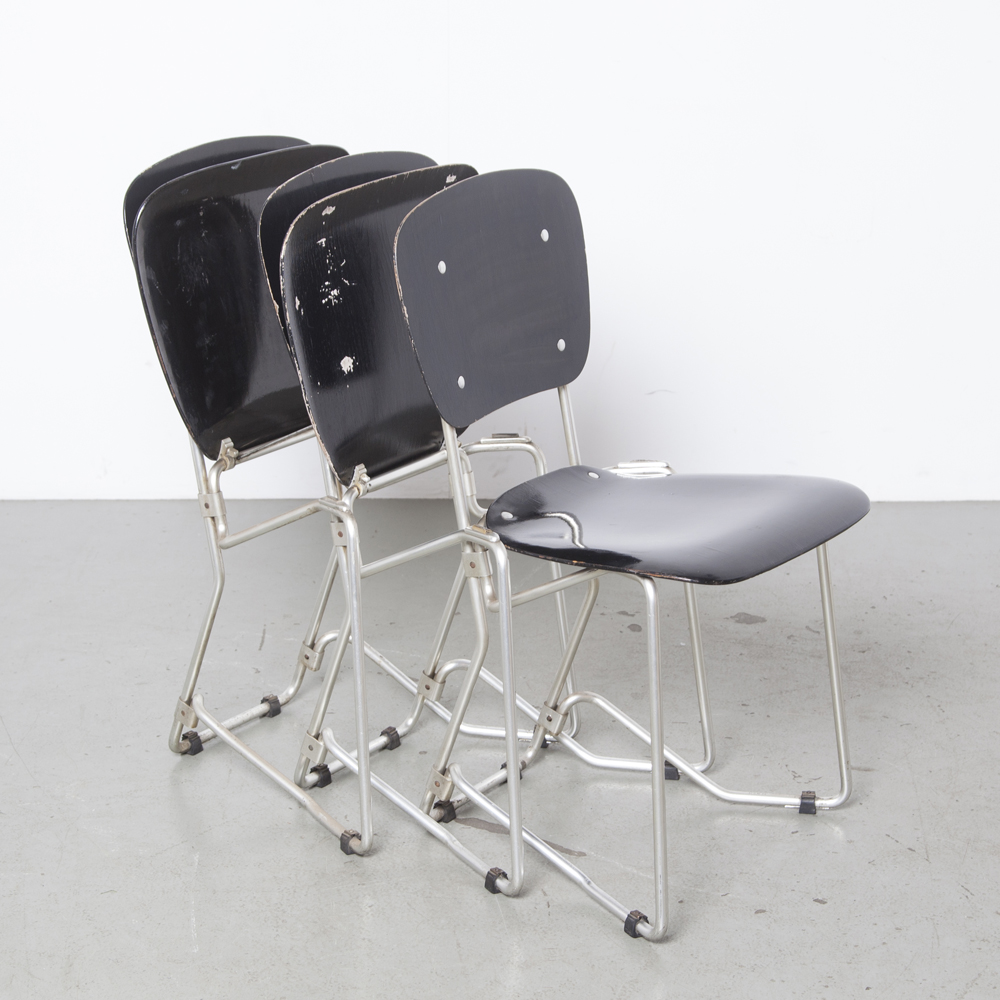 De gasten samenvoegen Appal Aluflex stoel Armin Wirth Ph Zieringer KG zwart ⋆ Neef Louis Design  Amsterdam
