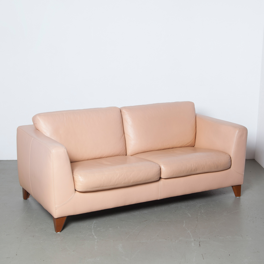 pink & leather Design salmon Machalke Amsterdam Neef Machalke sofa ⋆ Louis two-seat