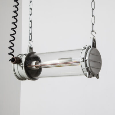 Подвесная светодиодная лампа E27 с французской трубкой, короткая серая, с порошковым покрытием