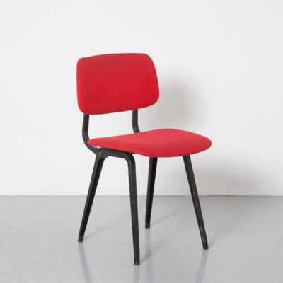 Revolt 椅子 Ahrend De Cirkel Friso Kramer Red Hopsack 编织棉/羊毛混纺经典时尚永恒设计原始古色黑色框架粉末涂层折叠钢板座椅靠背座椅工业荷兰设计复古复古 50 年代 1950 年代五十年代中叶现代