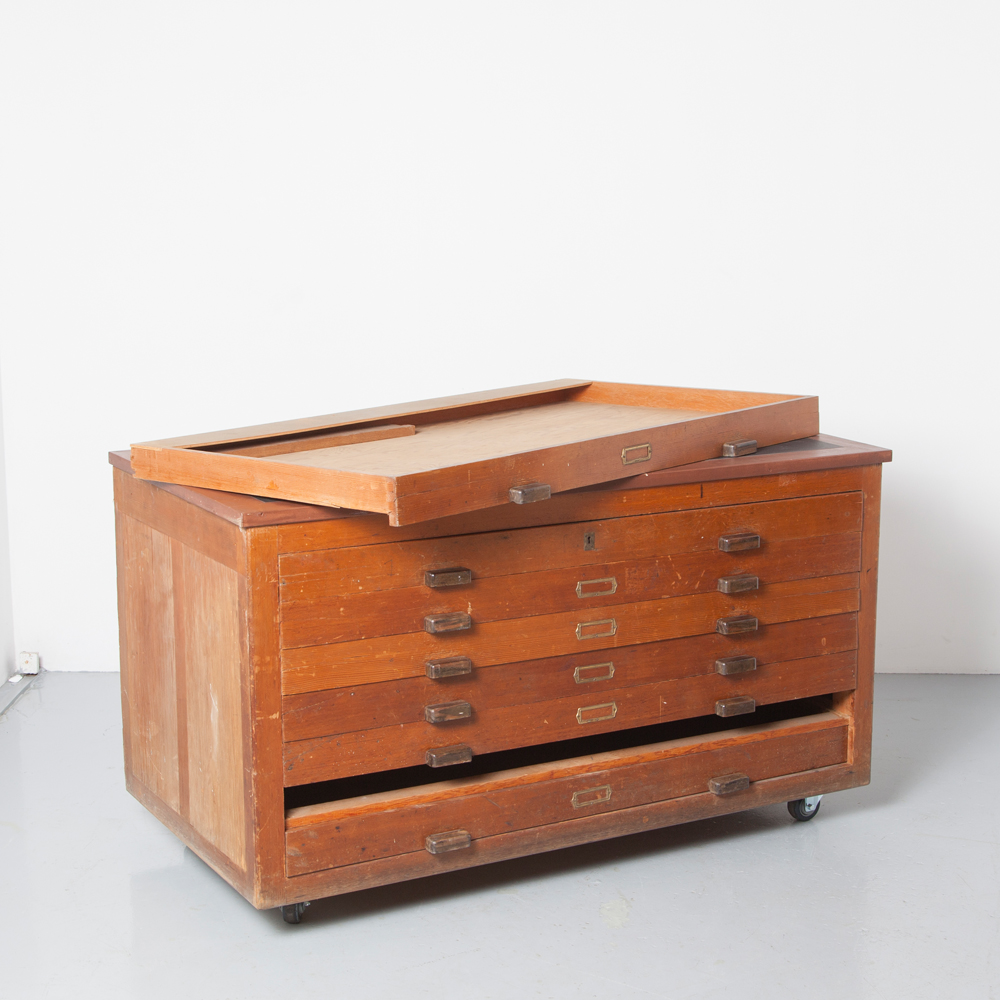 Wood Flat File Cabinet Neef Louis