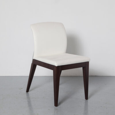 Sit Chair Pininfarina Reflex Angelo Italy Canaletto walnut bent brushed aluminium back dining beech snow white upholstery thin suede racing car go fast styling design contemporary Italian Modern 2010s seating