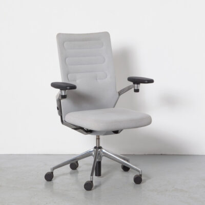 AC5 Work chair Antonio Citterio Vitra Germany office lumbar highback armrests sierra grey polished cast aluminum five-toe stabilus base wheels height adjustable modern dignified elegance contemporary seating design desk conference