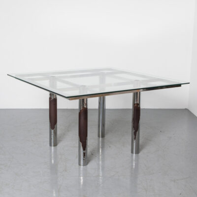 André Table Tobia Afra Scarpa Gavina 方形意大利 Knoll International 透明玻璃铬镀铬金属青铜黑色皮帽中世纪设计经典意大利现代简约复古复古 60 年代 1960 年代六十年代