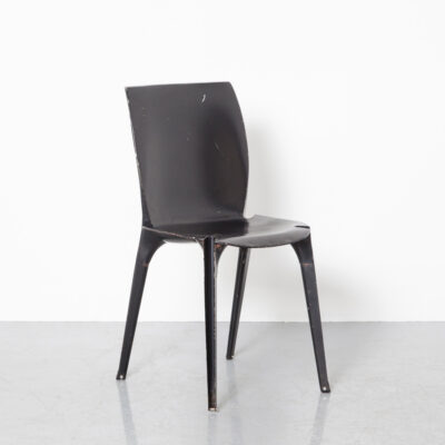 Lambda 椅子 Marco Zanuso Richard Sapper Gavina 黑色涂漆意大利冲压钢板焊接橡胶脚 U 型腿切割成座椅工匠精致曲线美感性锈铜绿复古复古本世纪中叶现代 60 年代 1960 年代六十年代